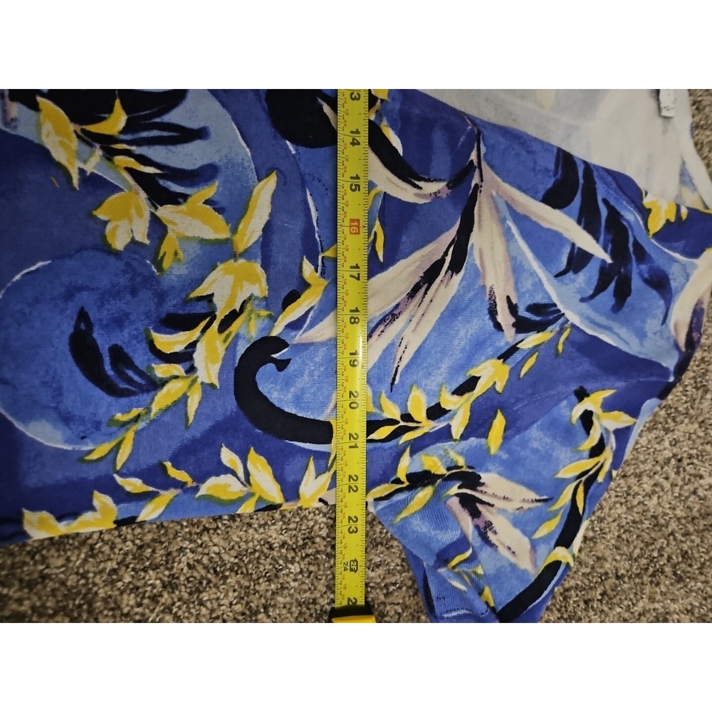 Chicos Sz 1 Floral Ruffle Cardigan Tropical Resort Wear Boho Bell Sleeve - Picture 7 of 9